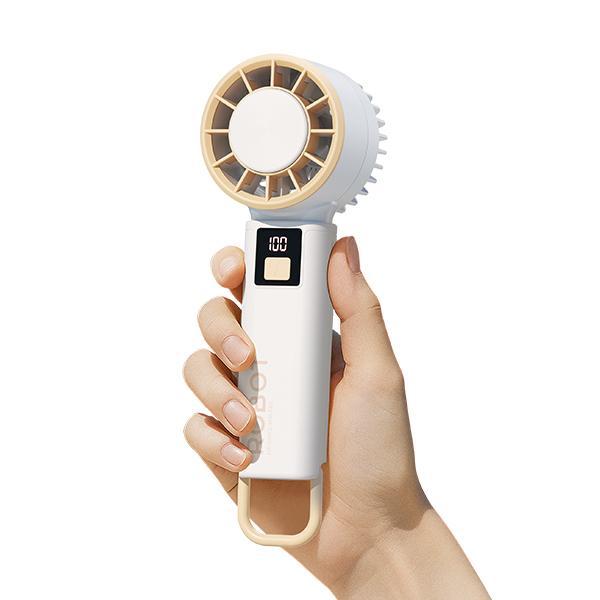 Pekanbaru Robot Rt-Hf01 Portable Handheld Mini Fan With Stand Led Display 100 Level Speed Original  - Garansi Resmi 1 Tahun