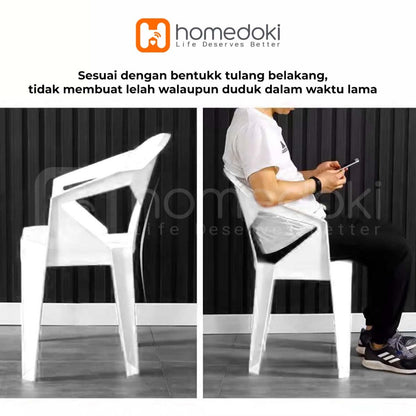 Pekanbaru Homedoki Kursi Plastik/Kursi Makan/Kursi Outdoor/Kursi Plastik Sandaran