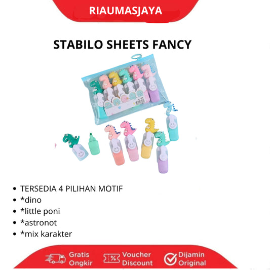 Pekanbaru Stabilo Set Fancy Motif { 1X6} Set