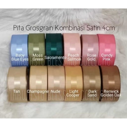 Pekanbaru Gantungan Kunci Dilla Pita Mutiara / Gantungan Tas Dilla Pita Mutiara ( kain gross grain tengah satin )