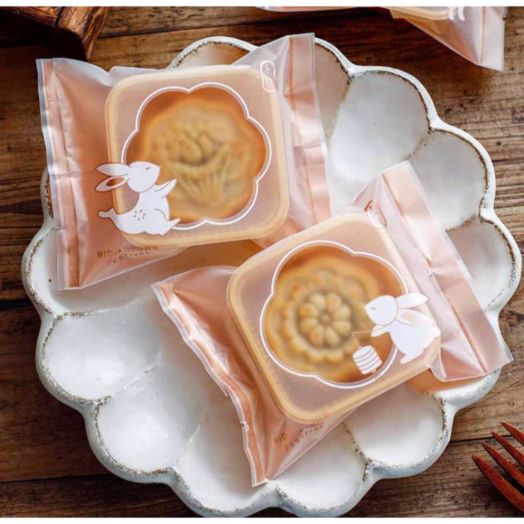 Pekanbaru Plastik Mooncake / Kue Bulan Non-Seal Motif Happy Mid Autumn Festival Berbagai Ukuran Per Packlastik Mooncake/Kue Bulan
