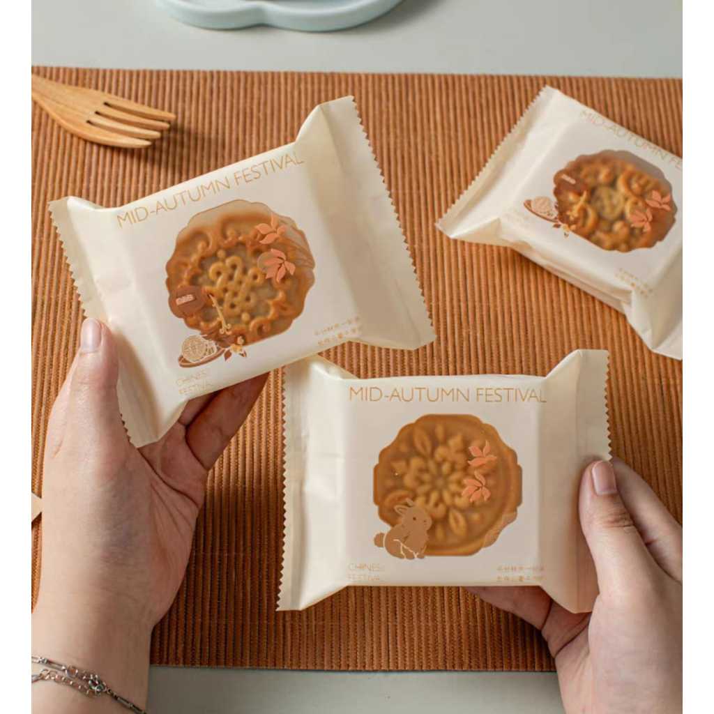 Pekanbaru Plastik Mooncake / Kue Bulan Non-Seal Motif Happy Mid Autumn Festival Berbagai Ukuran Per Packlastik Mooncake/Kue Bulan