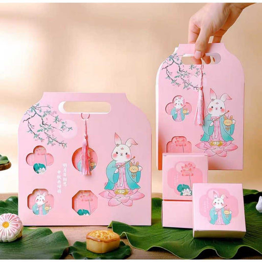 Pekanbaru Mooncake Hampers Box / Kotak Kue Bulan Set Mini Box  Sekat 4 & 6 - 100-125Gr