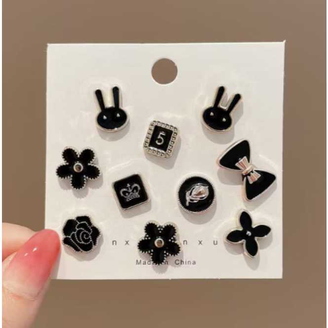 10pcs Bross Pin Motif Bunga Bintang Pin Kancing Fashion Wanita Korea