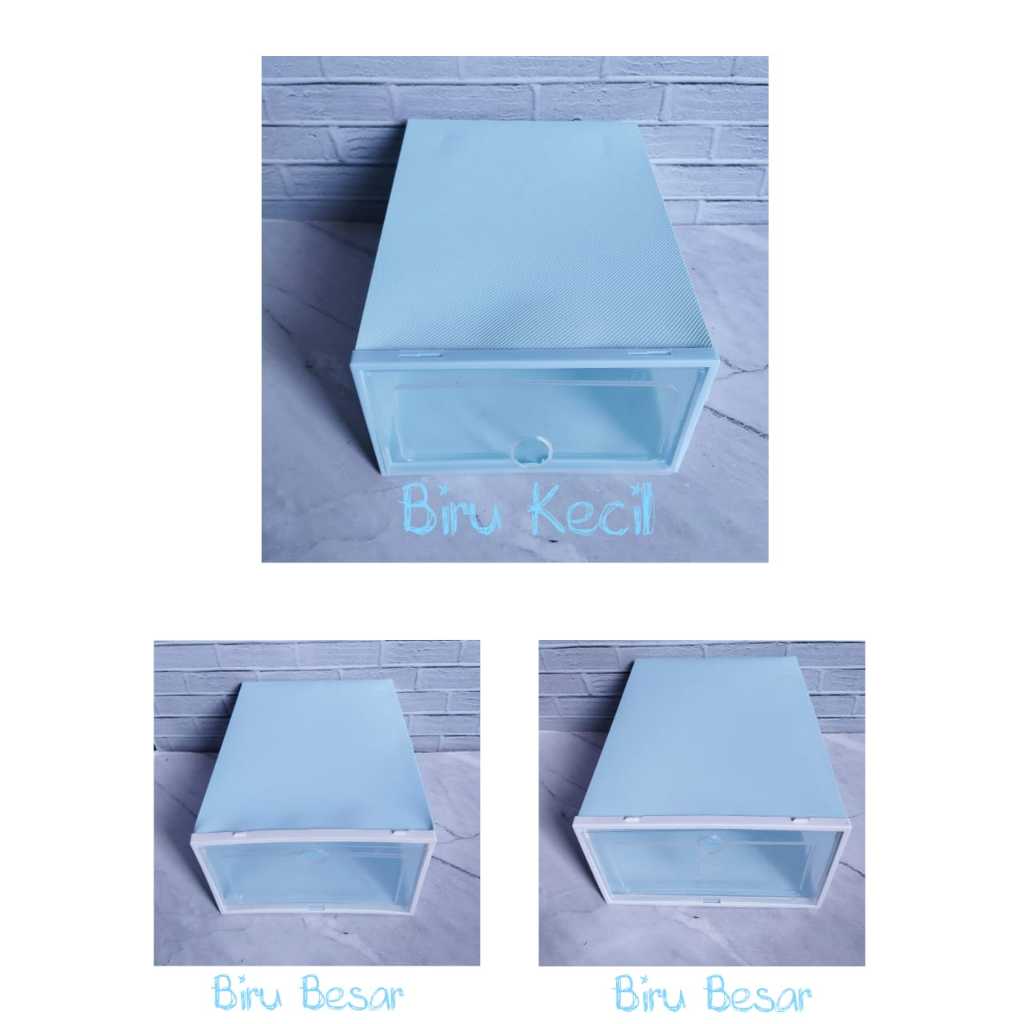 HR- Kotak Sepatu Lipat Transparan Tebal Shoes Storage Box Organizer Rak Sepatu Plastik Susun