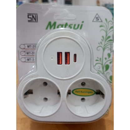 Pekanbaru Steker Adaptor Matsui Kuningan / Colokan / Stop Kontak