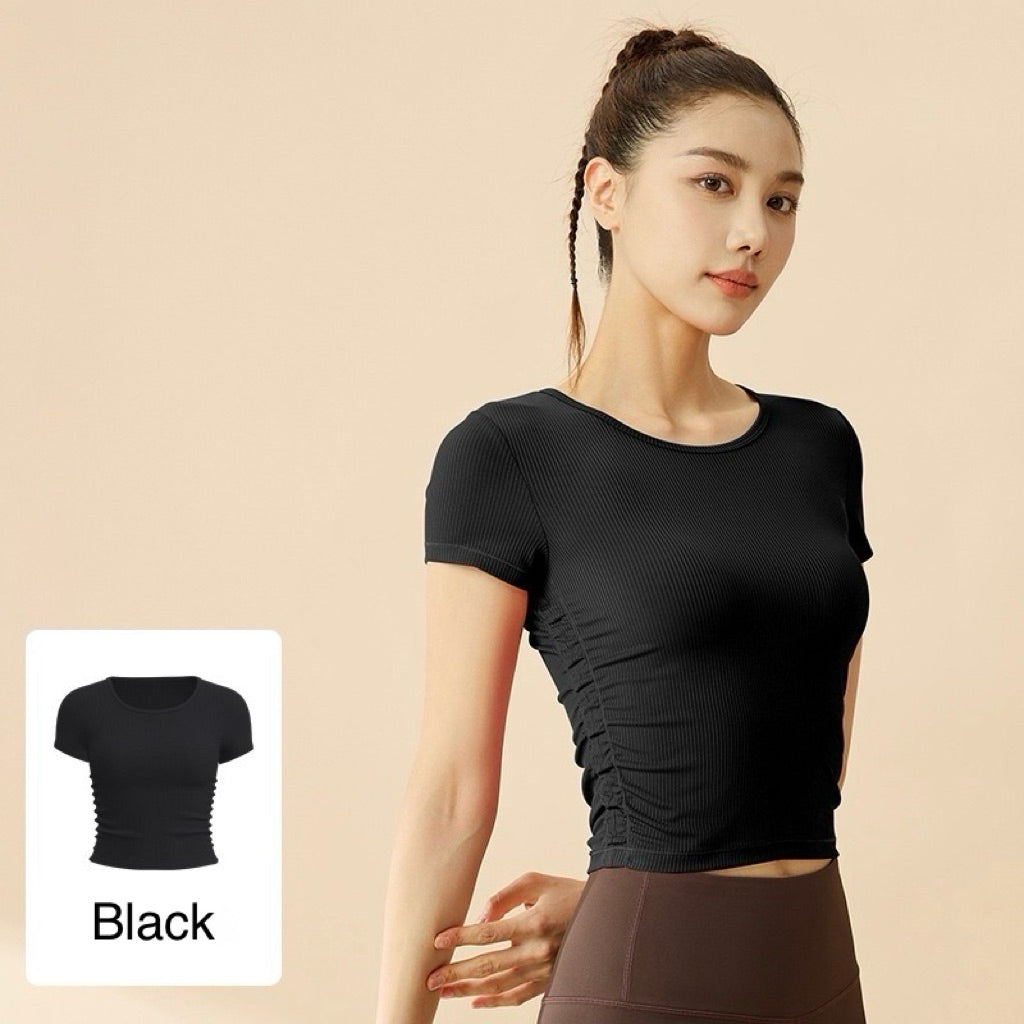 Pekanbaru JevyActive - Jolin Top - Baju Olahraga Wanita - Crop Top Wanita - Casual Daily Wear Wanita - Tshirt Slim Fit Wanita