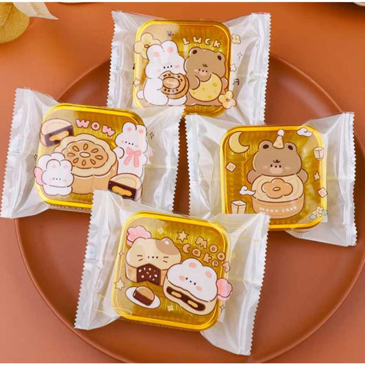 Pekanbaru Plastik Mooncake / Kue Bulan Non-Seal Motif Happy Mid Autumn Festival Berbagai Ukuran Per Packlastik Mooncake/Kue Bulan
