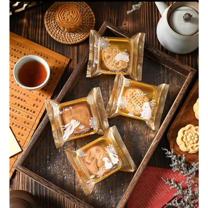 Pekanbaru Plastik Mooncake / Kue Bulan Non-Seal Motif Happy Mid Autumn Festival Berbagai Ukuran Per Packlastik Mooncake/Kue Bulan