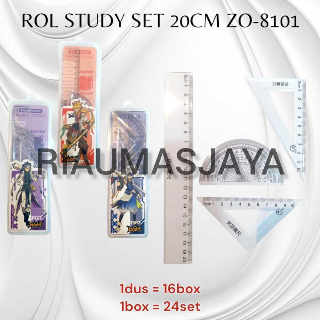 Pekanbaru Penggaris Set 4 Pcs/ Rol Study Set 20 Cm  Zo-8101