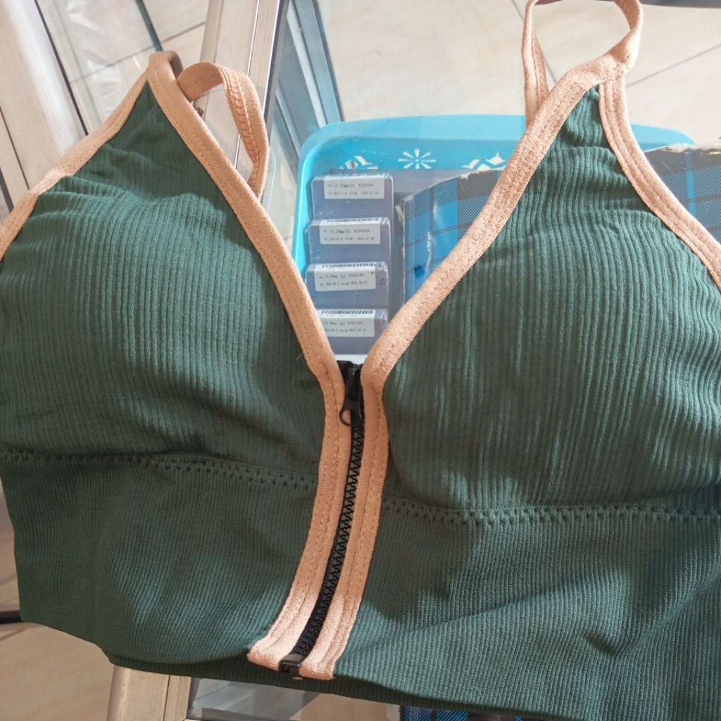 Pekanbaru Sport Bra Bh Korea Wanita Model Resleting Tank Top Bra With