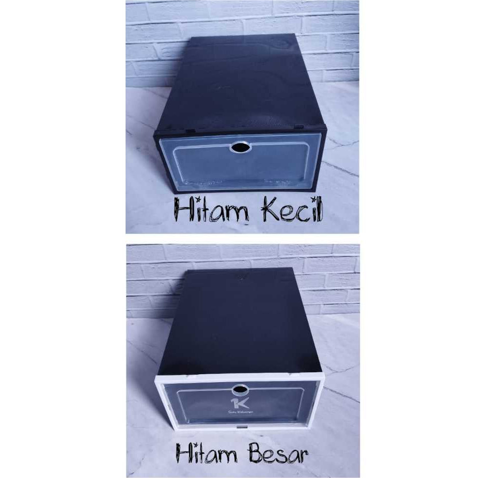 HR- Kotak Sepatu Lipat Transparan Tebal Shoes Storage Box Organizer Rak Sepatu Plastik Susun