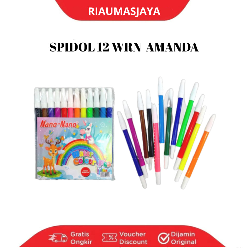 Pekanbaru Spidol 12 Warna Nano Nano