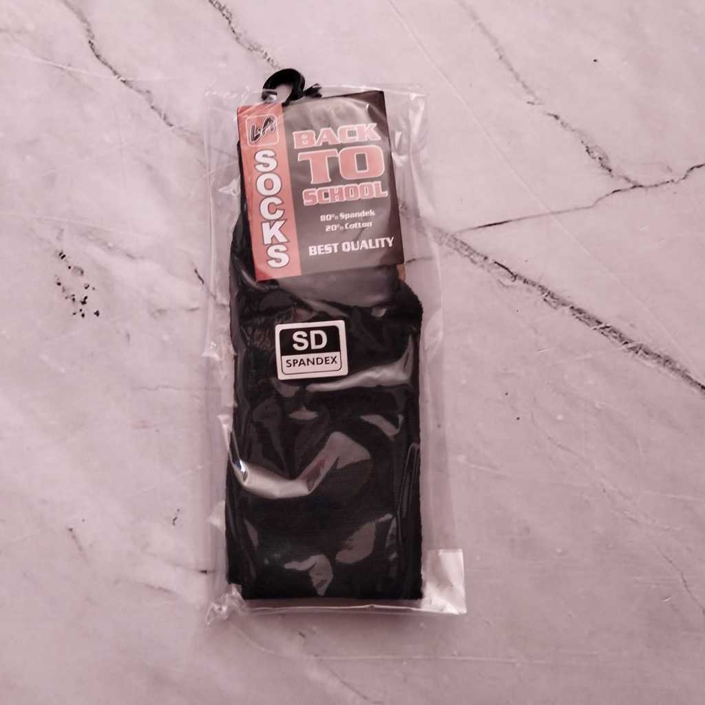 Kaos kaki sekolah warna hitam polos SD, SMP, SMA (HITAM POLOS)