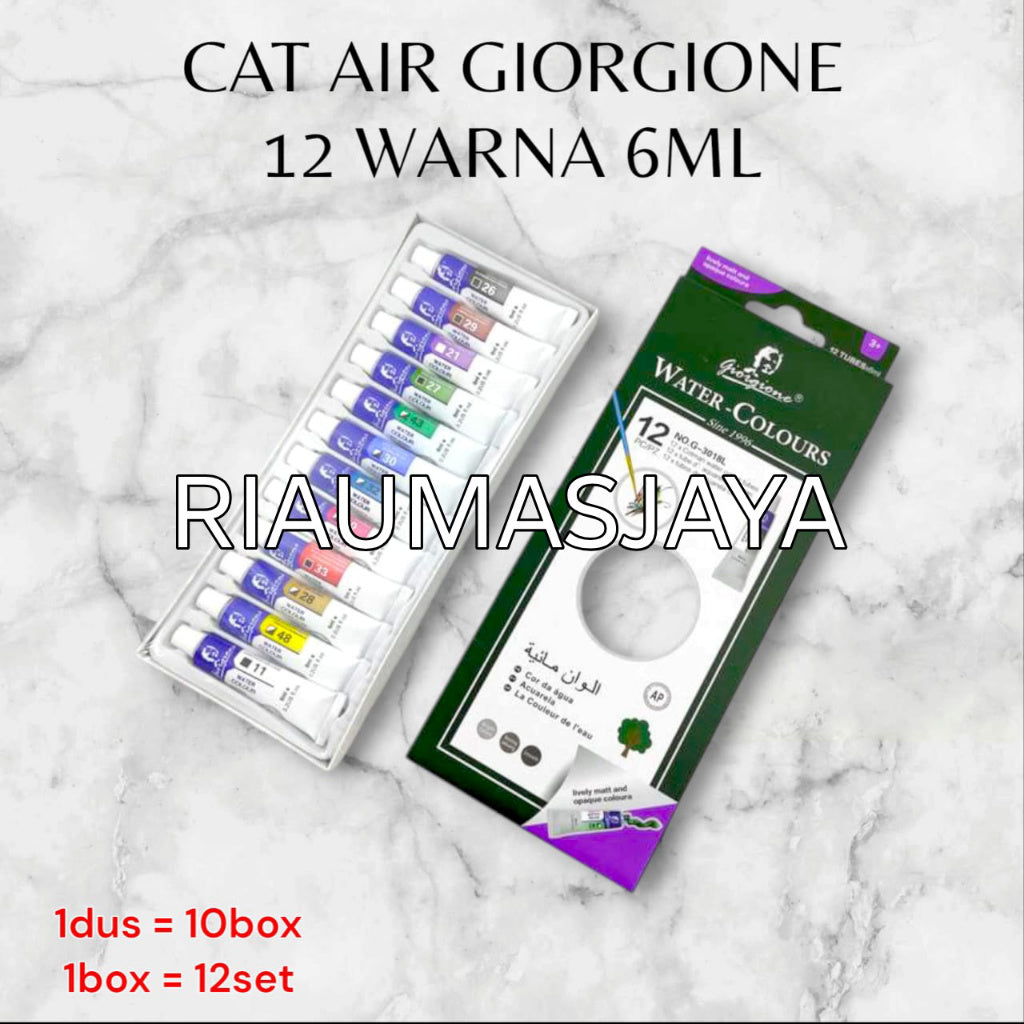 Pekanbaru Giorgione Cat Air Water-Colours 12 Warna 6Ml