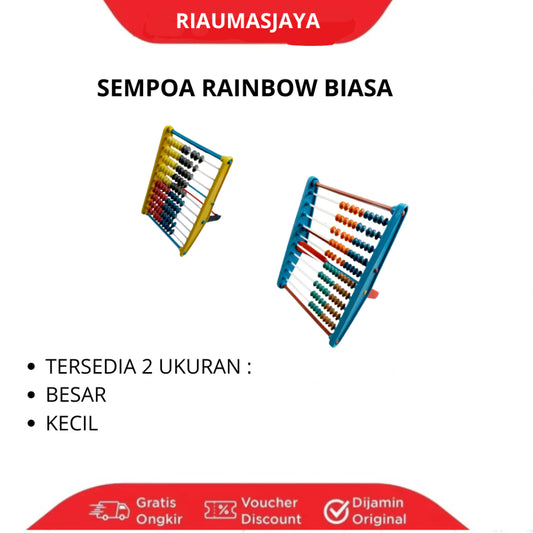 Pekanbaru Sempoa Rainbow Abacus Kecil & Besar Murah / Alat Hitung Anak Tk