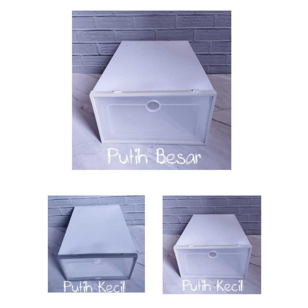 HR- Kotak Sepatu Lipat Transparan Tebal Shoes Storage Box Organizer Rak Sepatu Plastik Susun