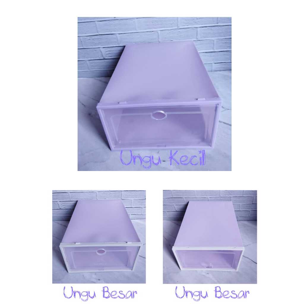HR- Kotak Sepatu Lipat Transparan Tebal Shoes Storage Box Organizer Rak Sepatu Plastik Susun