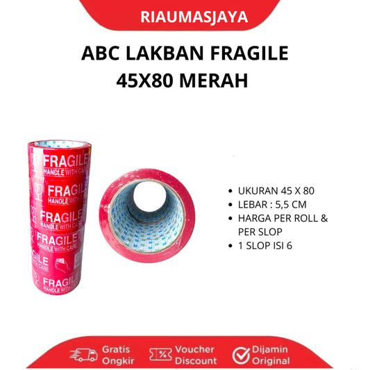 Pekanbaru Abc Lakban Fragile 45X80 Merah / Harga Perslop Lebih Murah