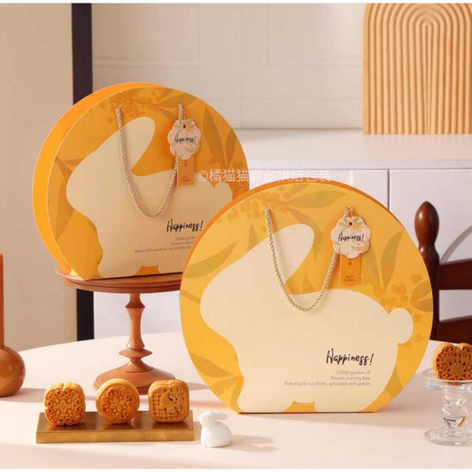 Pekanbaru Mooncake Hampers Box / Kotak Kue Bulan Kelinci Handle Tali  Sekat 4, 75-100Gr