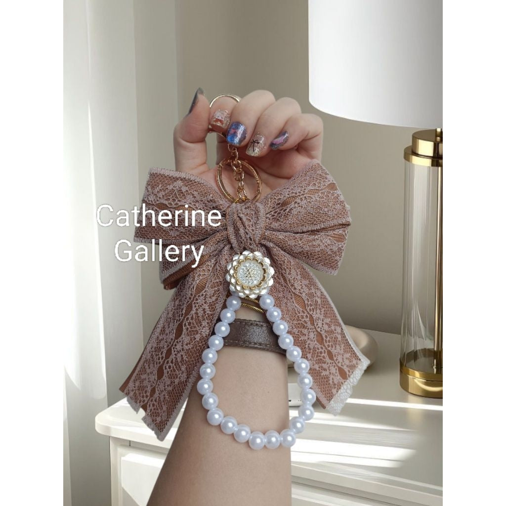 Pekanbaru Gantungan Kunci Pita Diana Premium Lace / gantungan tas wanita