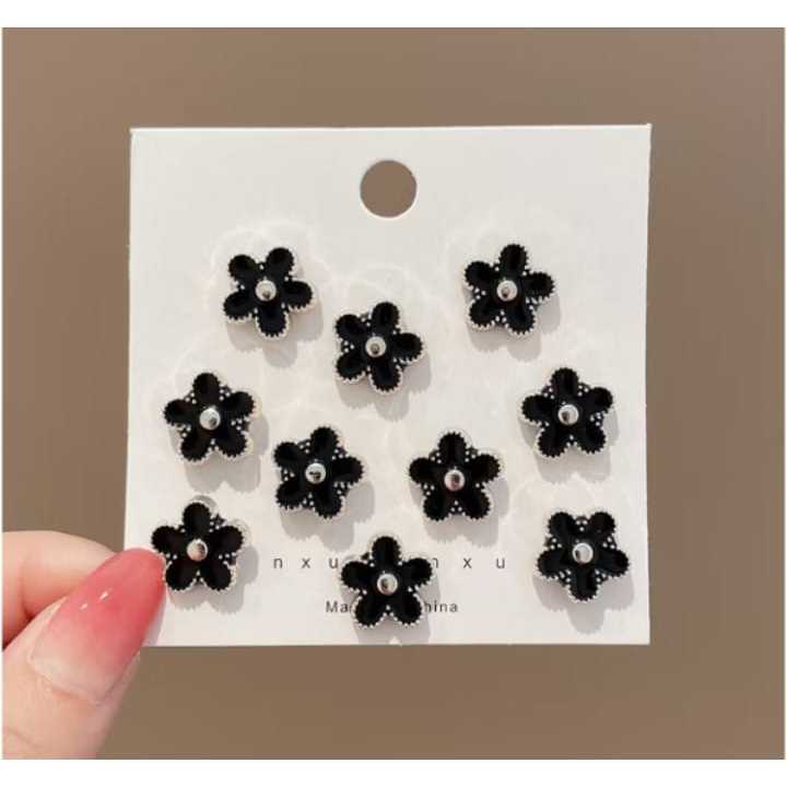 10pcs Bross Pin Motif Bunga Bintang Pin Kancing Fashion Wanita Korea