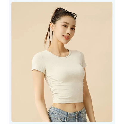 Pekanbaru JevyActive - Jolin Top - Baju Olahraga Wanita - Crop Top Wanita - Casual Daily Wear Wanita - Tshirt Slim Fit Wanita