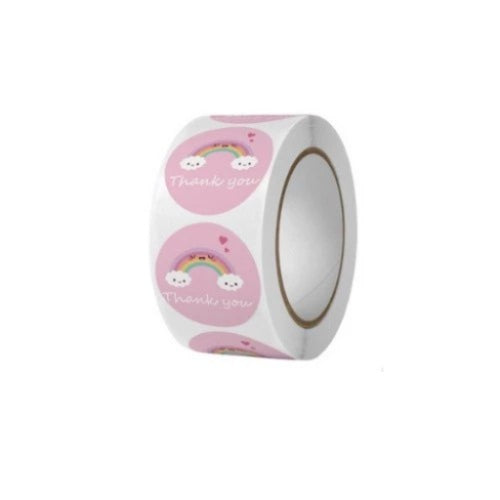 1 ROLL Stiker Label Thank You (500 Pcs) Sticker Ucapan Bulat Tempel Label Colorfull 2,5 cm