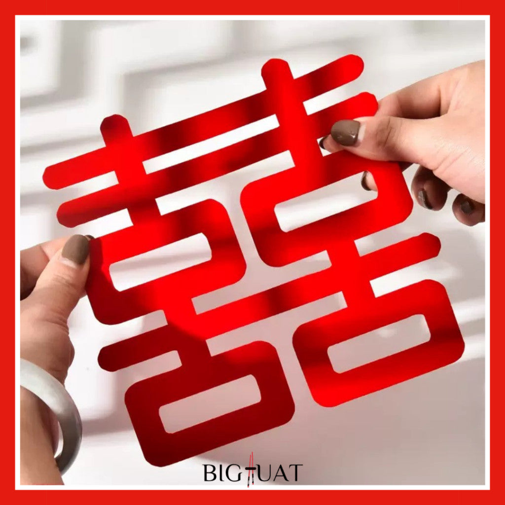 [littlecrab] Sticker Wedding Chinese Shuang Xi Tempelan Stiker Nikah Sanjit Teapai Dekorasi Hiasan Dinding