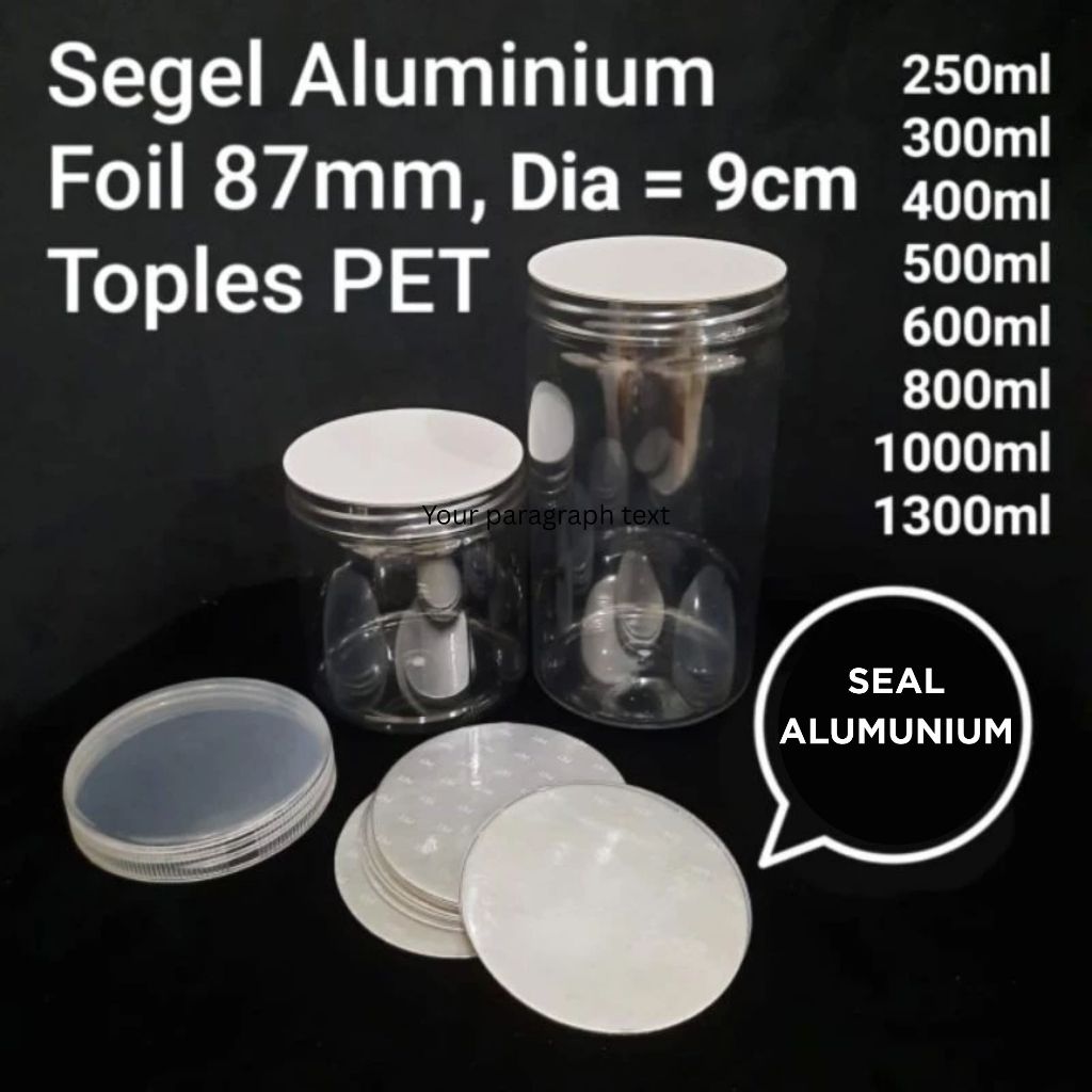 1 Pcs Toples Jar Bening PET  Foodgrade + Tutup Cocok untuk Kue Kering, Hampers,dan Souvenir