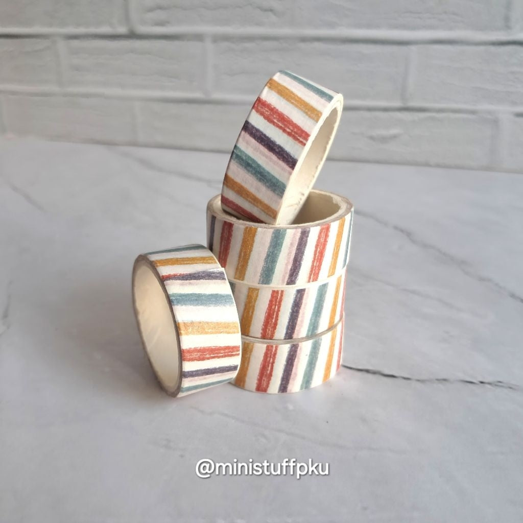 WASHI TAPE PAPER MASKING TAPE MOTIF UNIK LUCU PER 1 PCS