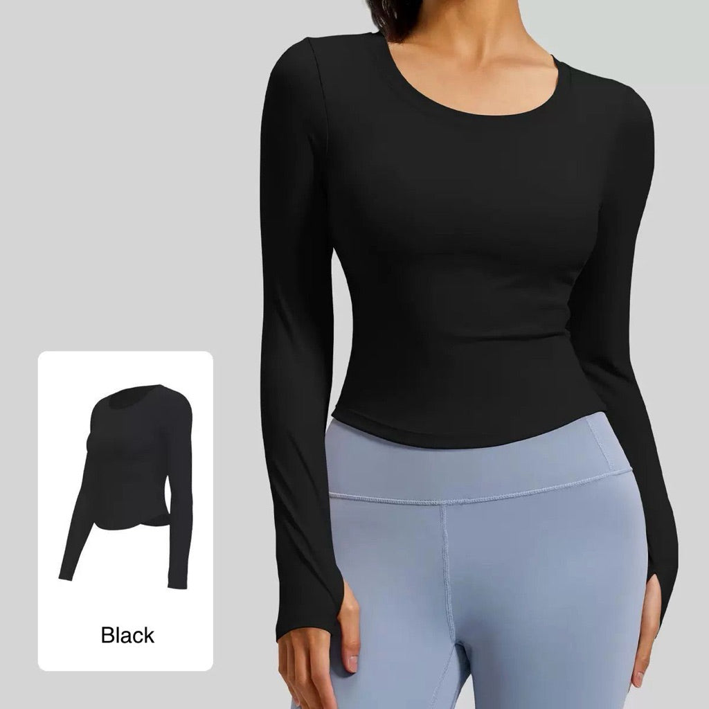Pekanbaru Roxy Top Baju Olahraga Wanita Lengan Panjang | Yoga Gym Running Stretch Adem | JevyActive