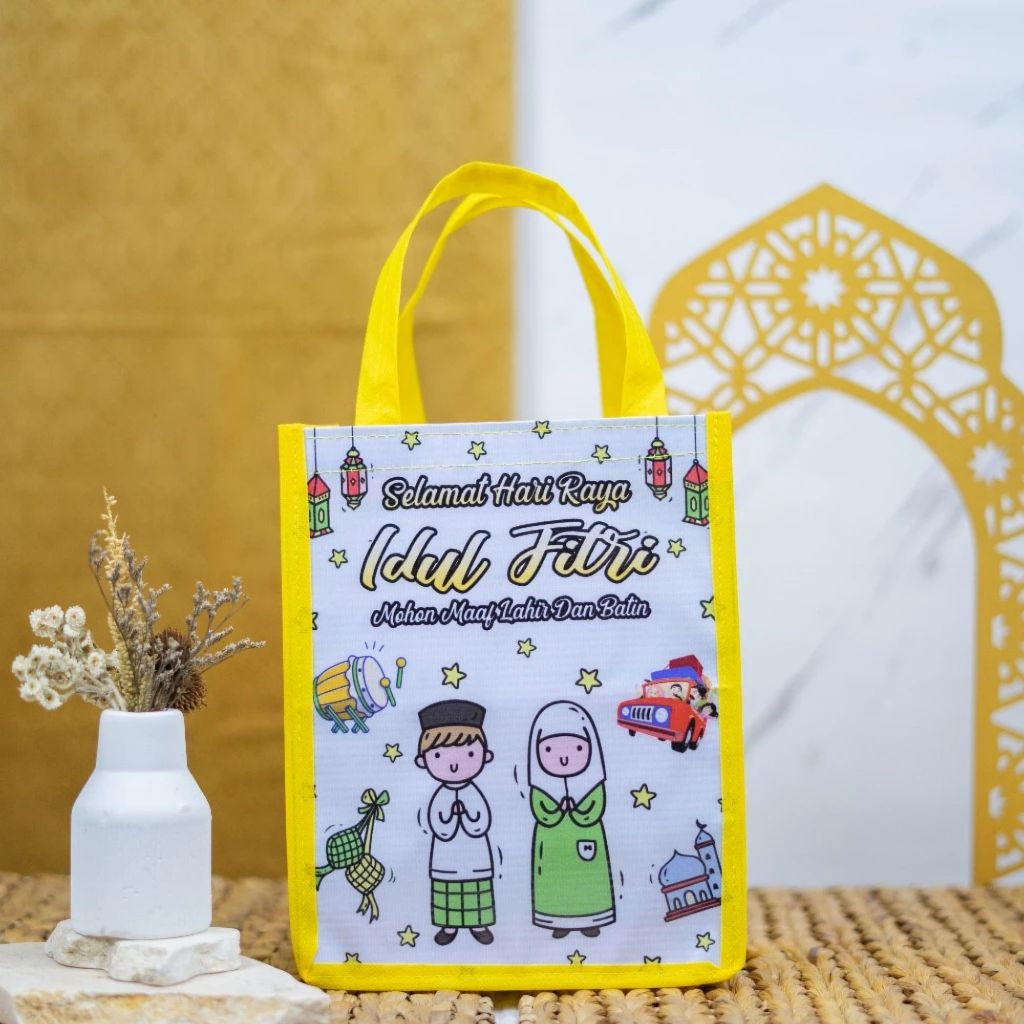 Tas Hamper Lebaran Idul FIrri Tas Parcel Tas Hadiah Goodie Bag Lebaran Idul Fitri Glossy Ready Stock