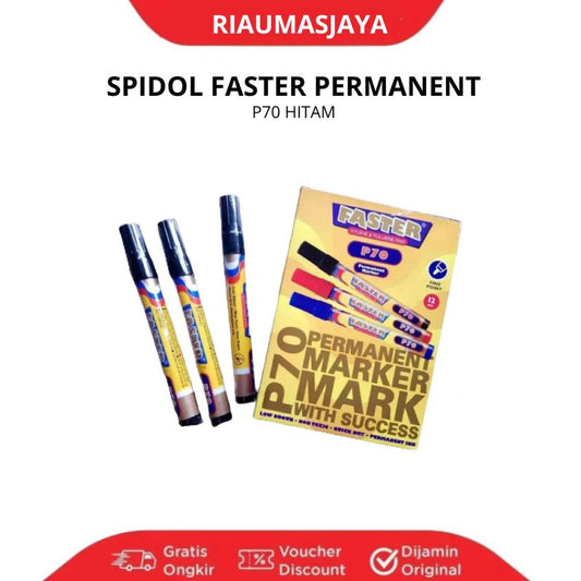 Pekanbaru Spidol Permanent Faster Hitam P70 Satuan Murah