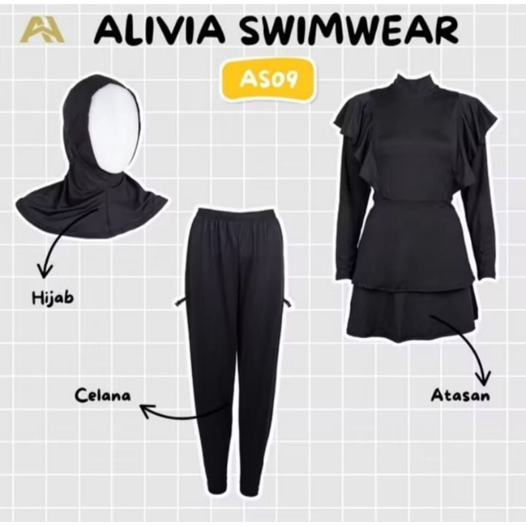 Pekanbaru Alivia House - Alivia Swimwear As09-Baju Renang Muslimah Syari Dewasa Wanita Muslim