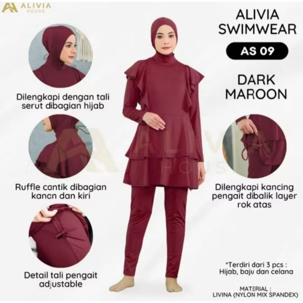 Pekanbaru Alivia House - Alivia Swimwear As09-Baju Renang Muslimah Syari Dewasa Wanita Muslim