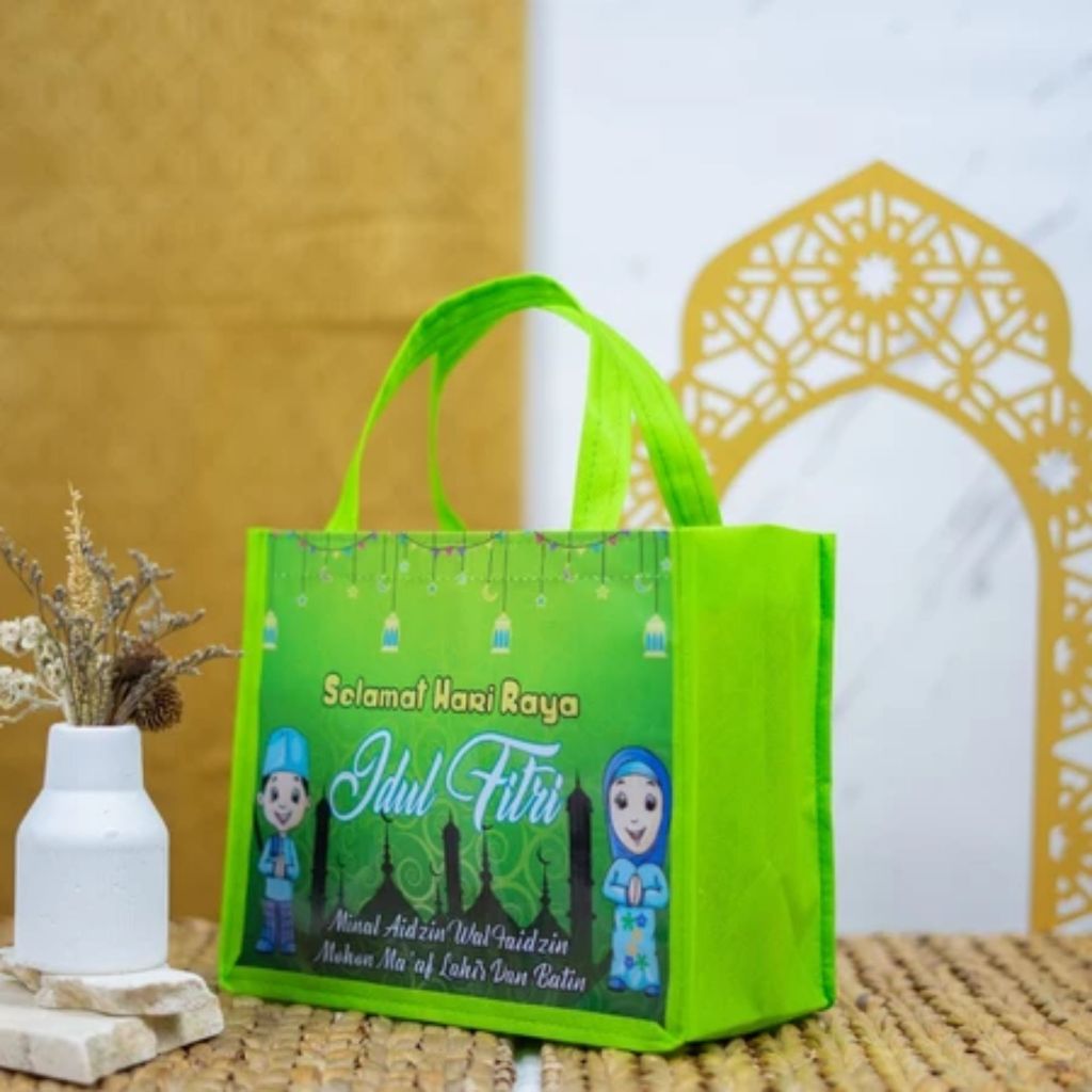 Tas Hamper Lebaran Idul FIrri Tas Parcel Tas Hadiah Goodie Bag Lebaran Idul Fitri Glossy Ready Stock
