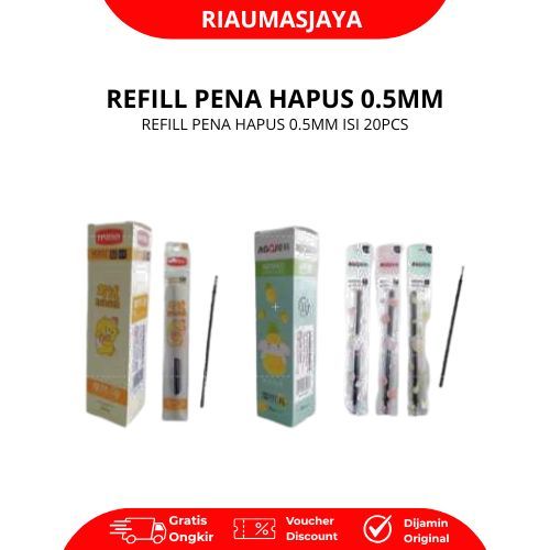 Pekanbaru Refil Pena Hapus 0,5 Mm / Isi Ulang Pena Hapus 1 Kotak (Isi 20 Pcs) Promo Beli 1 Kotak Bonus 1 Kotak