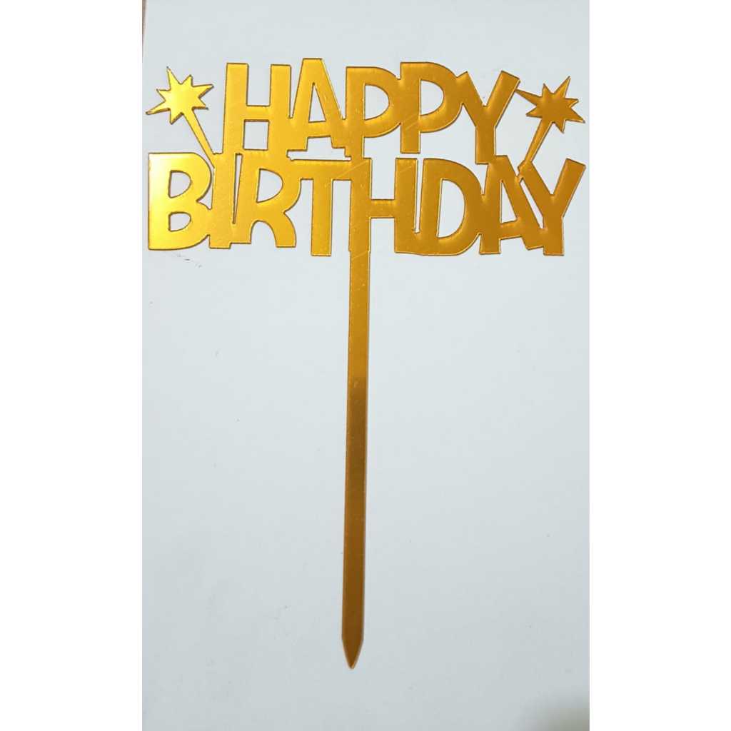 Pekanbaru Cake Topper Akrilik Happy Birthday / Mother'S Day / Father'S Day Ukuran Besar (Instan Only)