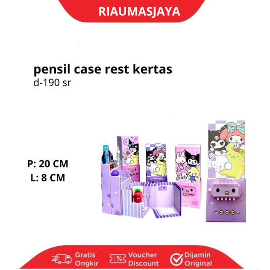 Pekanbaru Pensil Case / Tempat Pensil Kertas Kode Tingkat D-190 Sr Motif Sanrio