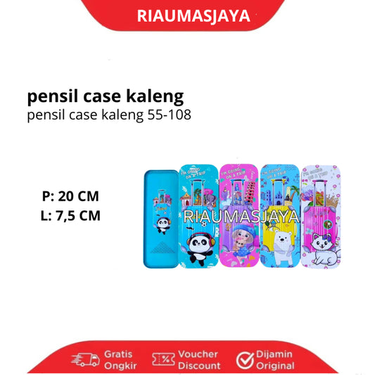 Pekanbaru Pensil Case Kaleng Motif No 55-108A /Tempat Pensil Kaleng Motif Lucu
