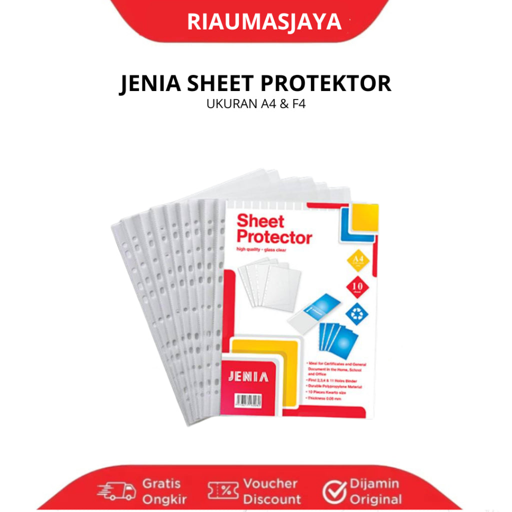 Pekanbaru Sheet Protector Jenia A4 & F4 Isi 10