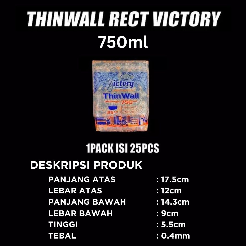 Cup Thinwall PP Victory 25ml 35ml 60ml 100ml 150ml Tutup Nempel Anti Tumpah Bisa Microwave Freezer