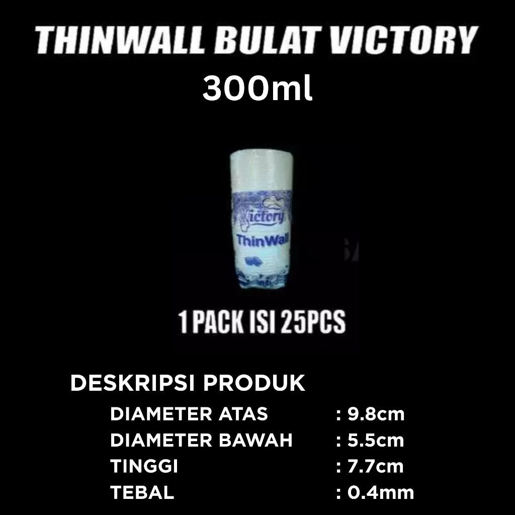 Cup Thinwall PP Victory 25ml 35ml 60ml 100ml 150ml Tutup Nempel Anti Tumpah Bisa Microwave Freezer