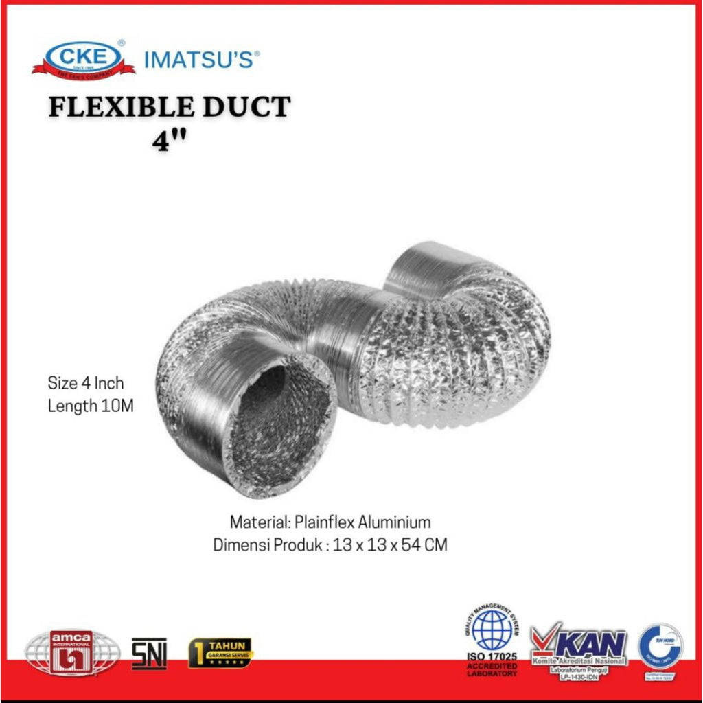 Pekanbaru Flexible Duct Aluminium 4Inch Cke Per Roll 10Mtr / Ducting Ventilation Exhaust