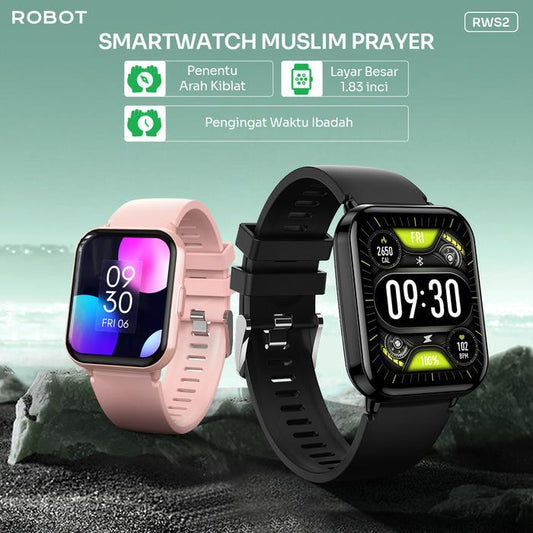 Pekanbaru Robot Rws2 Smartwatch Jam Tangan Pintar Tahan Air Hingga Kedalaman 10 Meter Muslim & Sport Friendly Layar 1.83 Inch - Garansi 1 Tahun