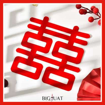 [littlecrab] Sticker Wedding Chinese Shuang Xi Tempelan Stiker Nikah Sanjit Teapai Dekorasi Hiasan Dinding