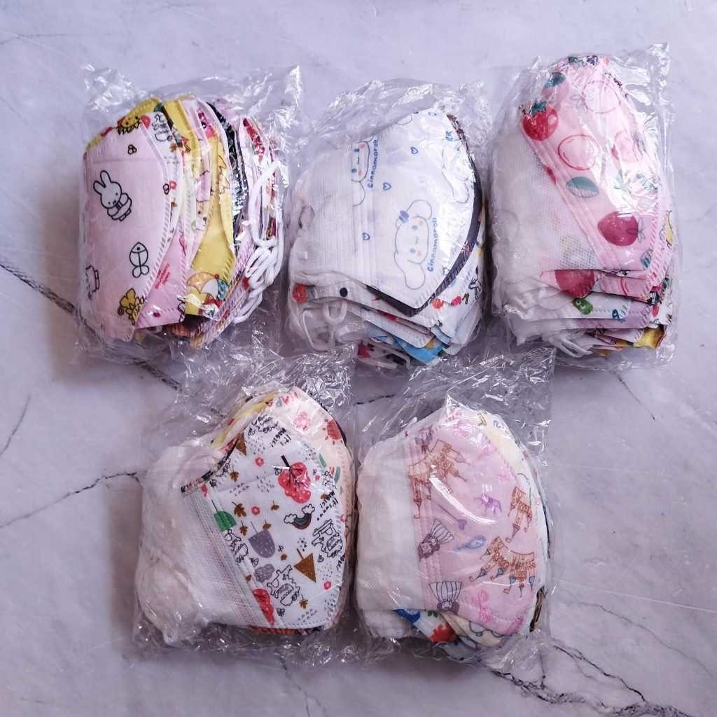 50 pcs Masker Duckbill 3D Anak Karakter Kids Masker Duckbill 3Ply Anak Motif