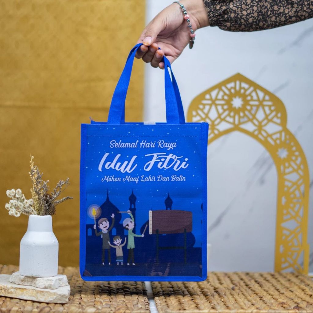 Tas Hamper Lebaran Idul FIrri Tas Parcel Tas Hadiah Goodie Bag Lebaran Idul Fitri Glossy Ready Stock