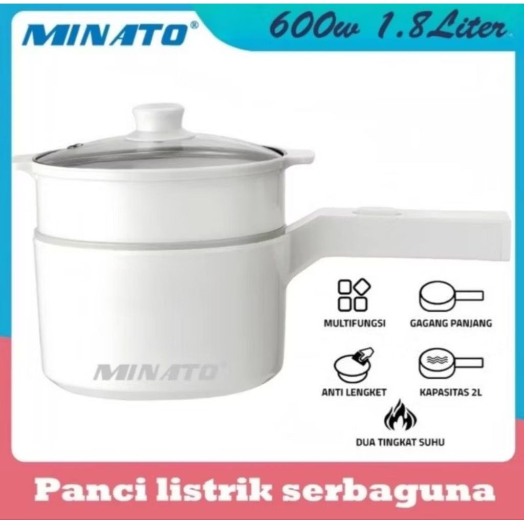 Pekanbaru Panci Listrik Fry Pan Elektrik 2In1 Minato M-P600 / Panci Serba Guna Wb 5501